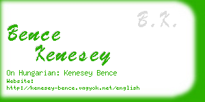 bence kenesey business card